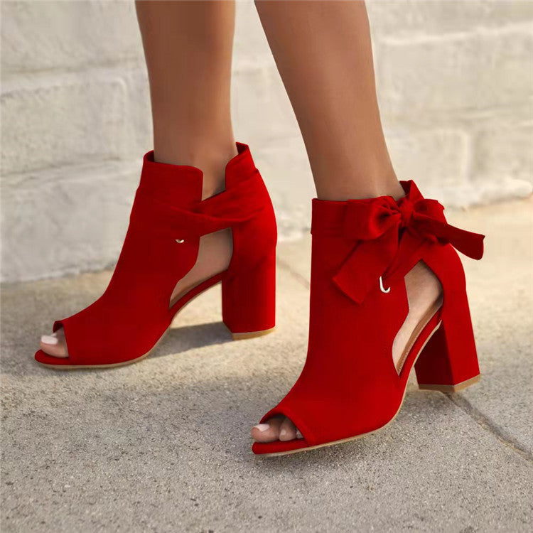 Chaussures à talon épais et bouche