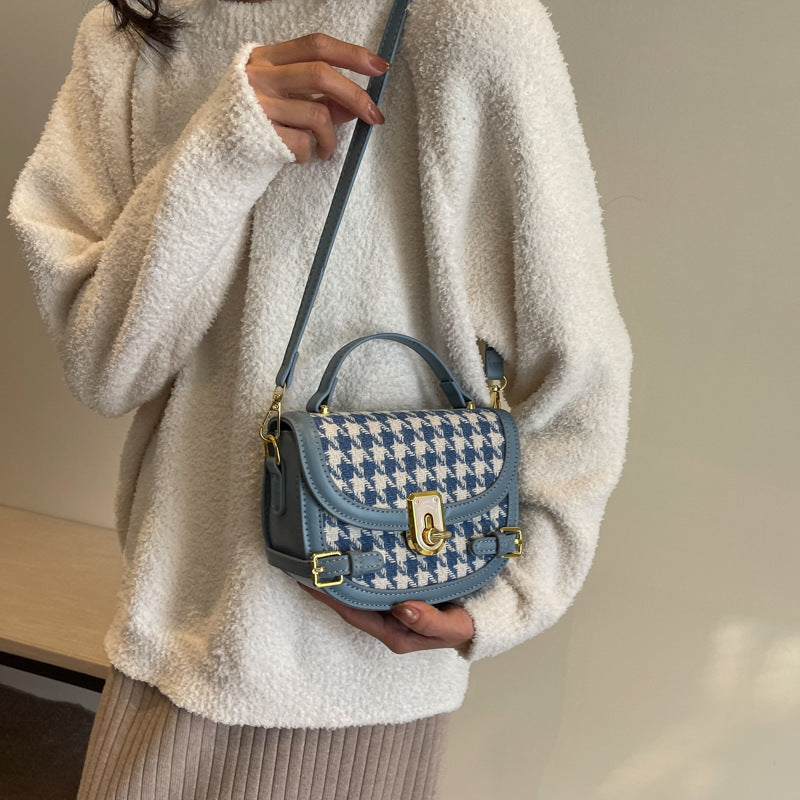 Sac à bandoulière à motif pied-de-poule