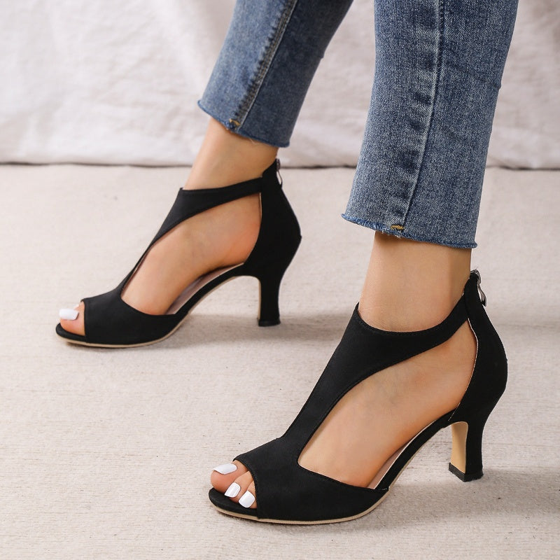 Sandales à talons hauts zippées