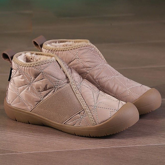 bottes de neige plates d'hiver chaudes en coton