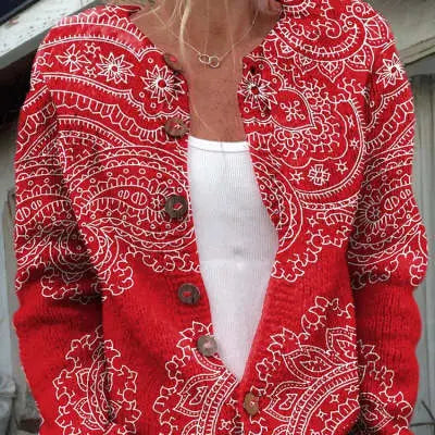 cardigan imprimé numérique 3D.