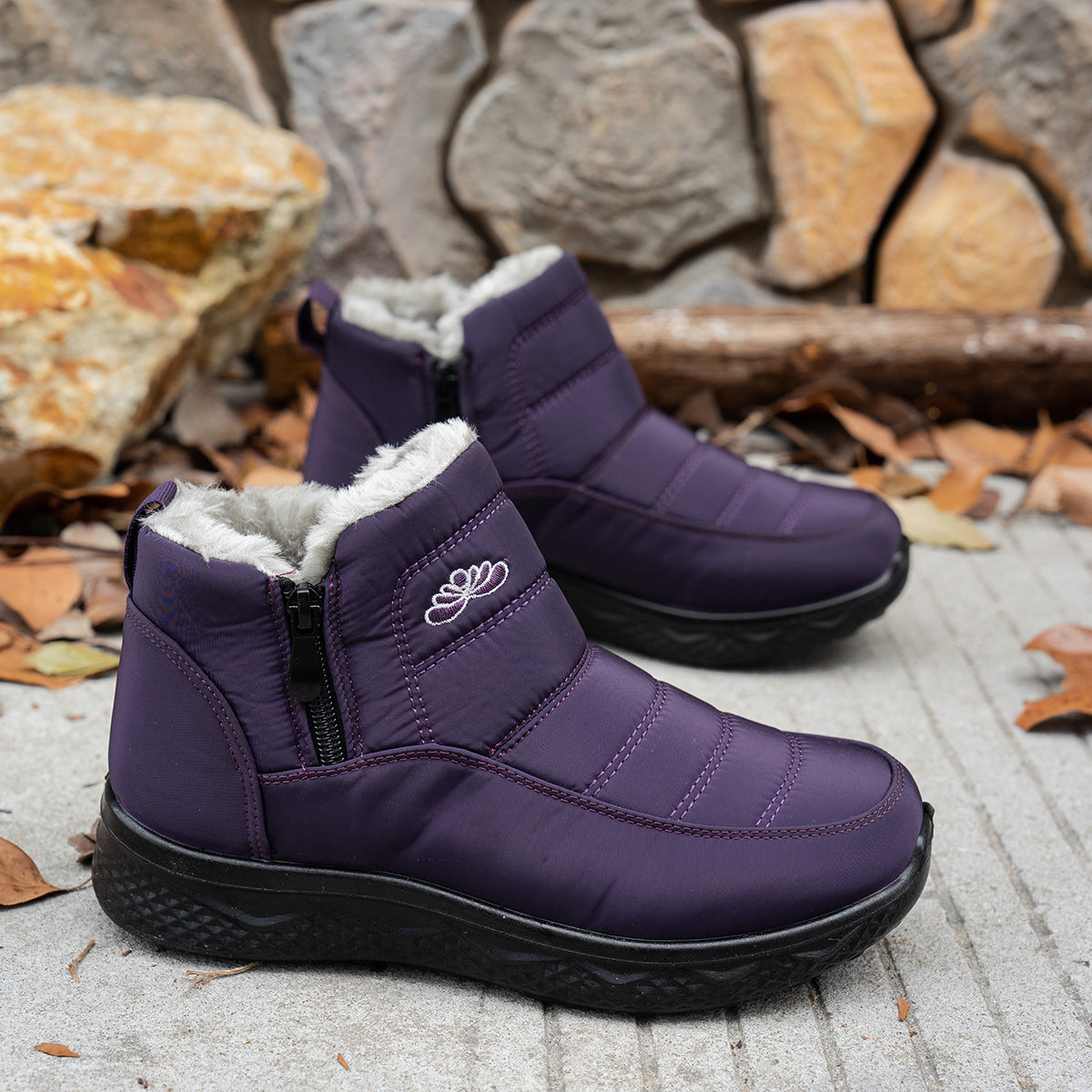 Bottes de neige d'hiver avec fermeture éclair