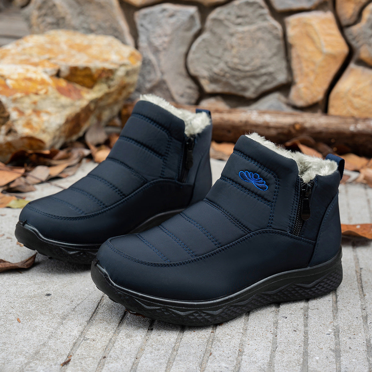 Bottes de neige d'hiver avec fermeture éclair