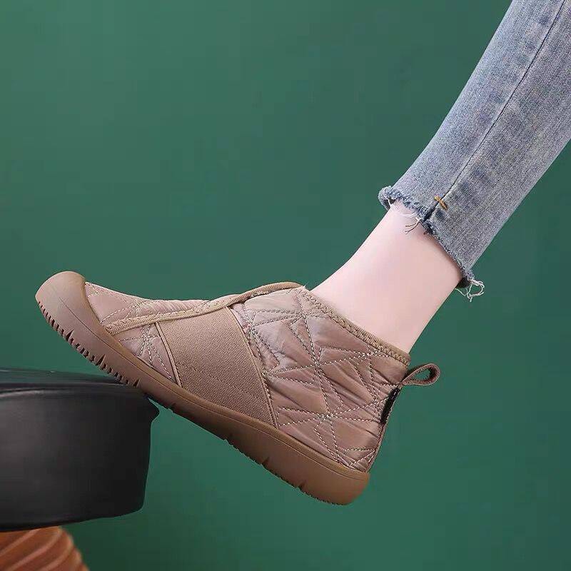bottes de neige plates d'hiver chaudes en coton