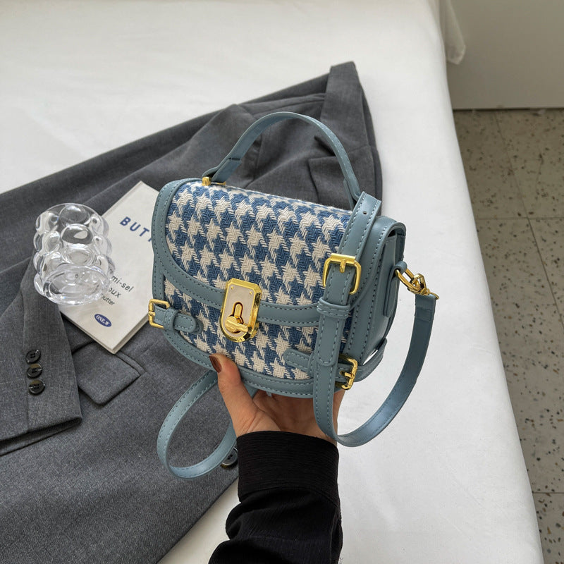 Sac à bandoulière à motif pied-de-poule