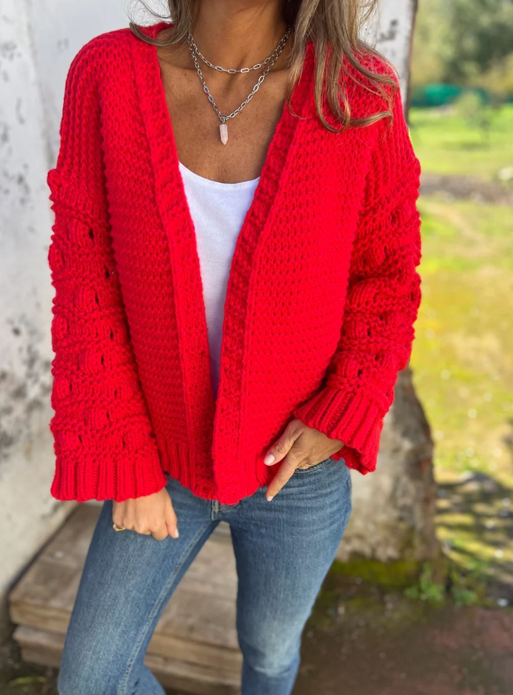 Cardigan couleur unie pour femme