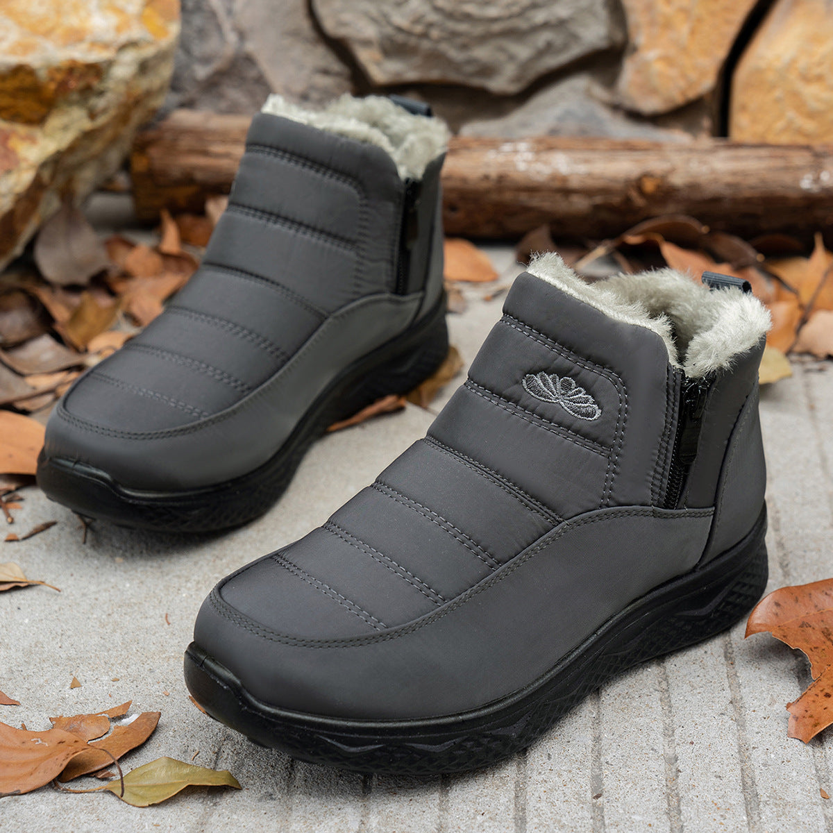 Bottes de neige d'hiver avec fermeture éclair