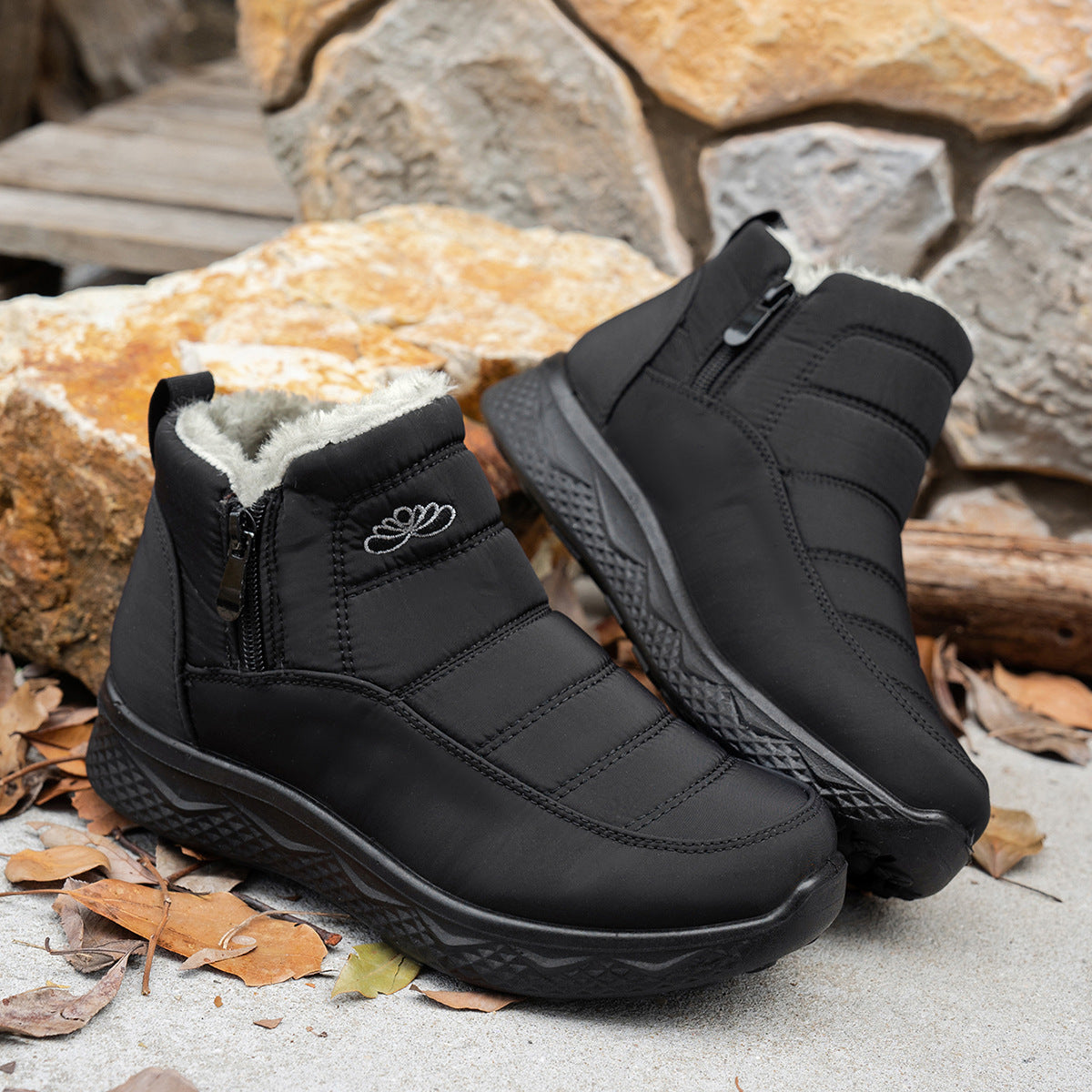 Bottes de neige d'hiver avec fermeture éclair