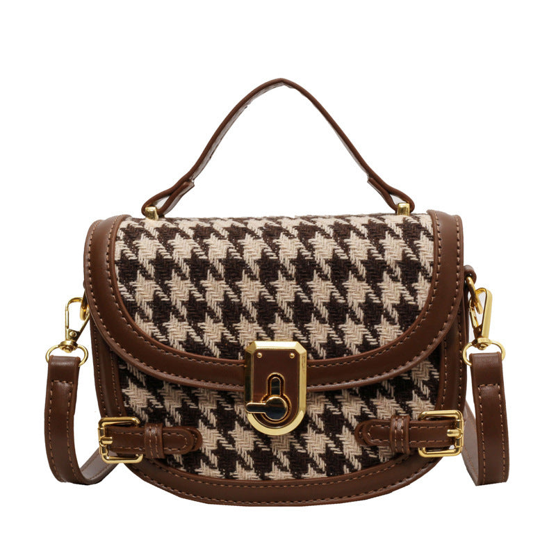 Sac à bandoulière à motif pied-de-poule