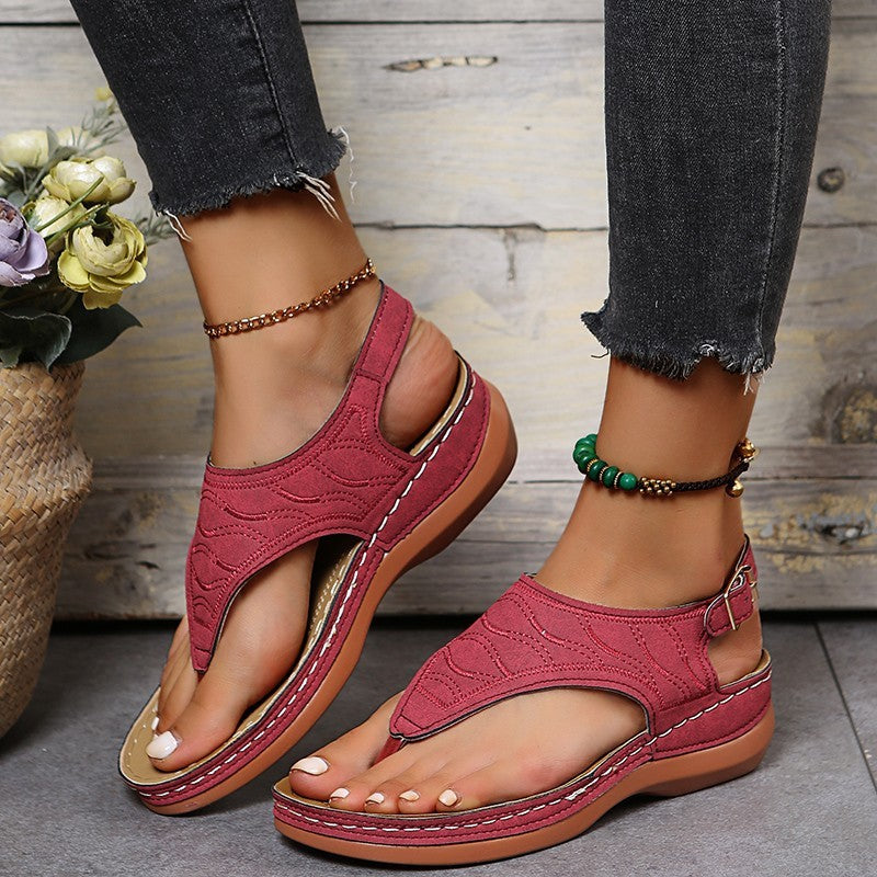 Chaussures d'été romaines rétro à clip