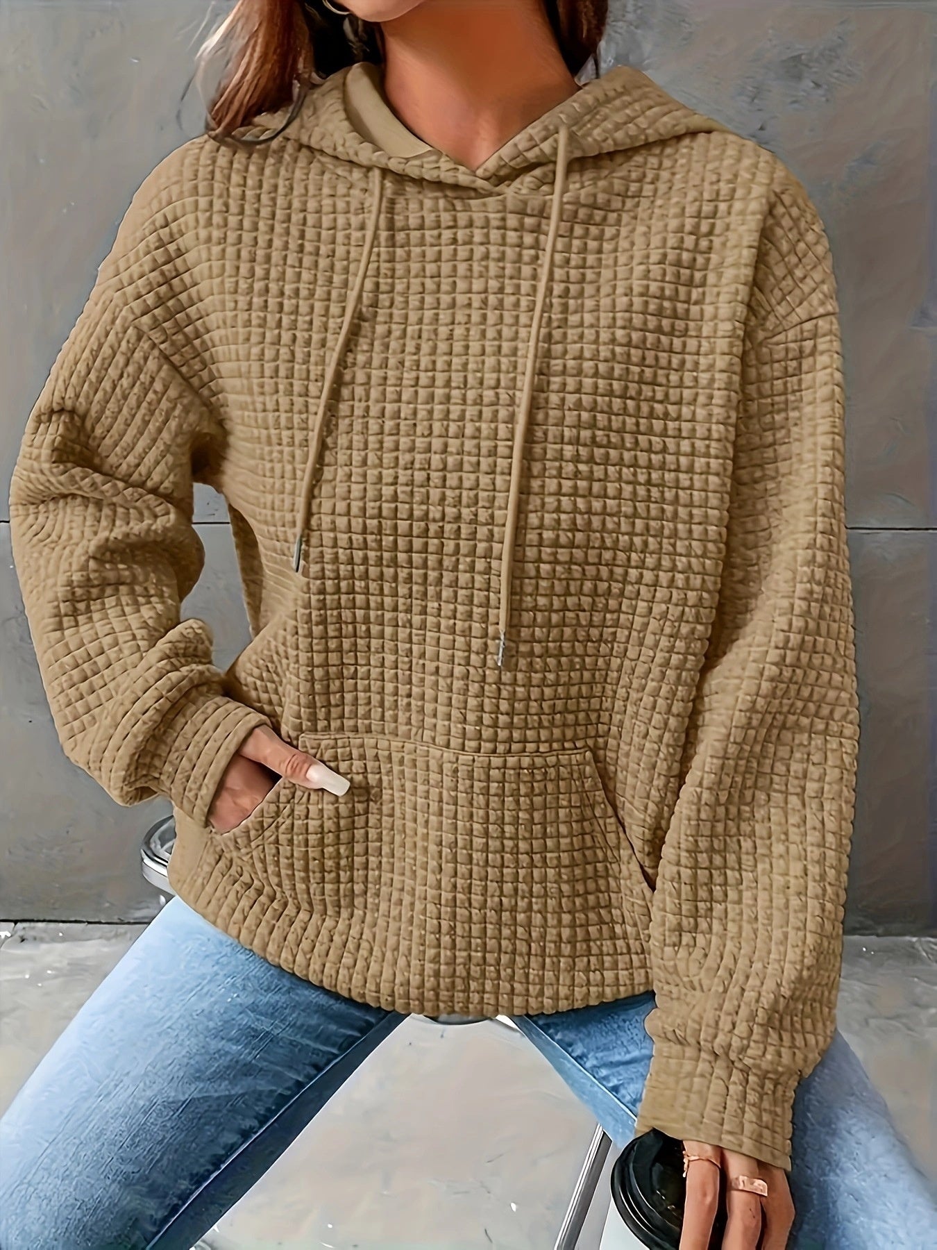 Pull ample décontracté à manches longues