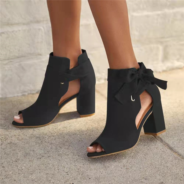Chaussures à talon épais et bouche