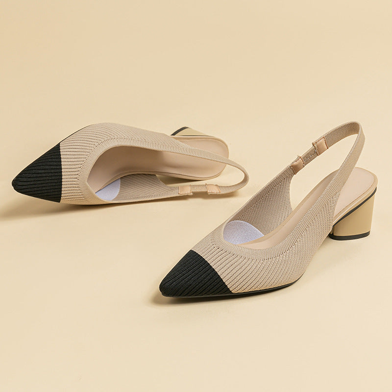 Sandales à talons épais et bout fermé