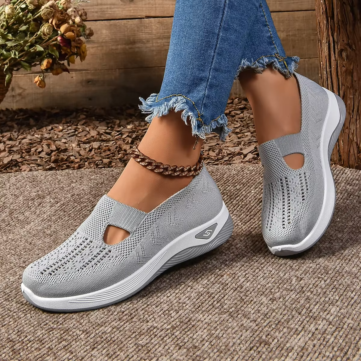 Chaussures confort souples semelle antidérapante femme