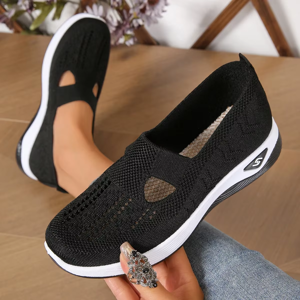 Chaussures confort souples semelle antidérapante femme