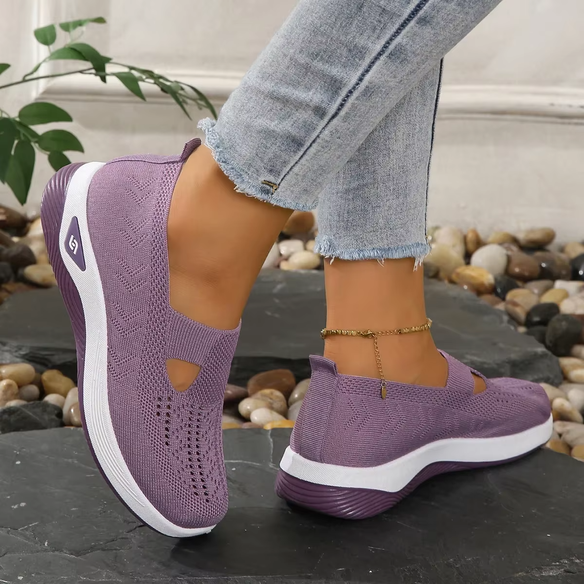 Chaussures confort souples semelle antidérapante femme