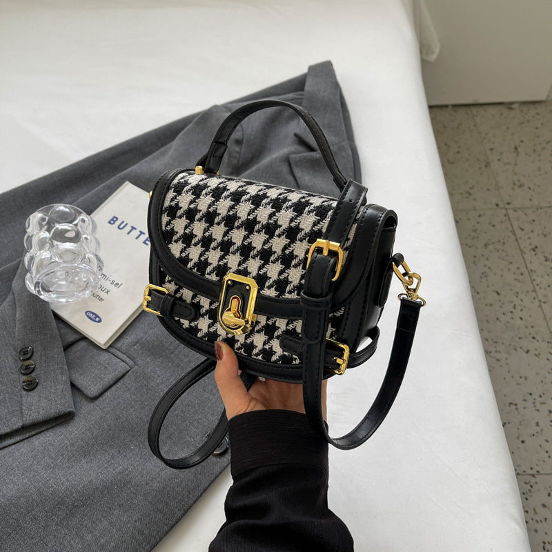 Sac à bandoulière à motif pied-de-poule