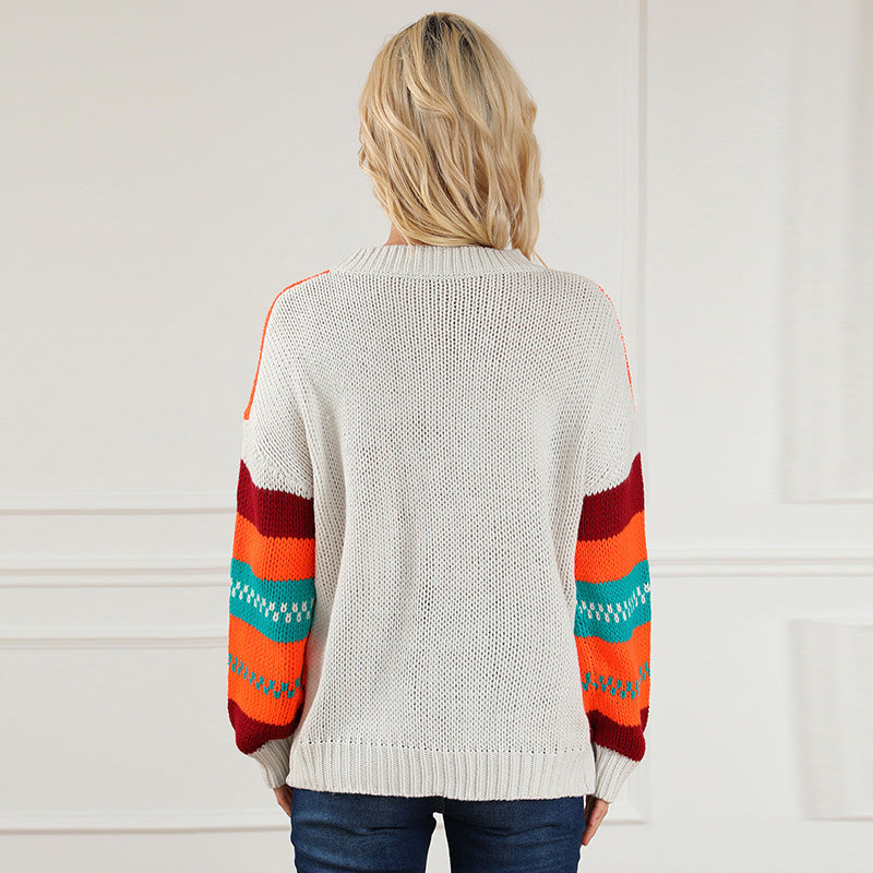 Pull ample de couleur à manches