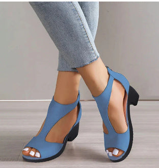 Sandales à talons hauts zippées