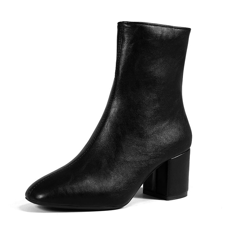 Bottes à talons épais bout pointu femme