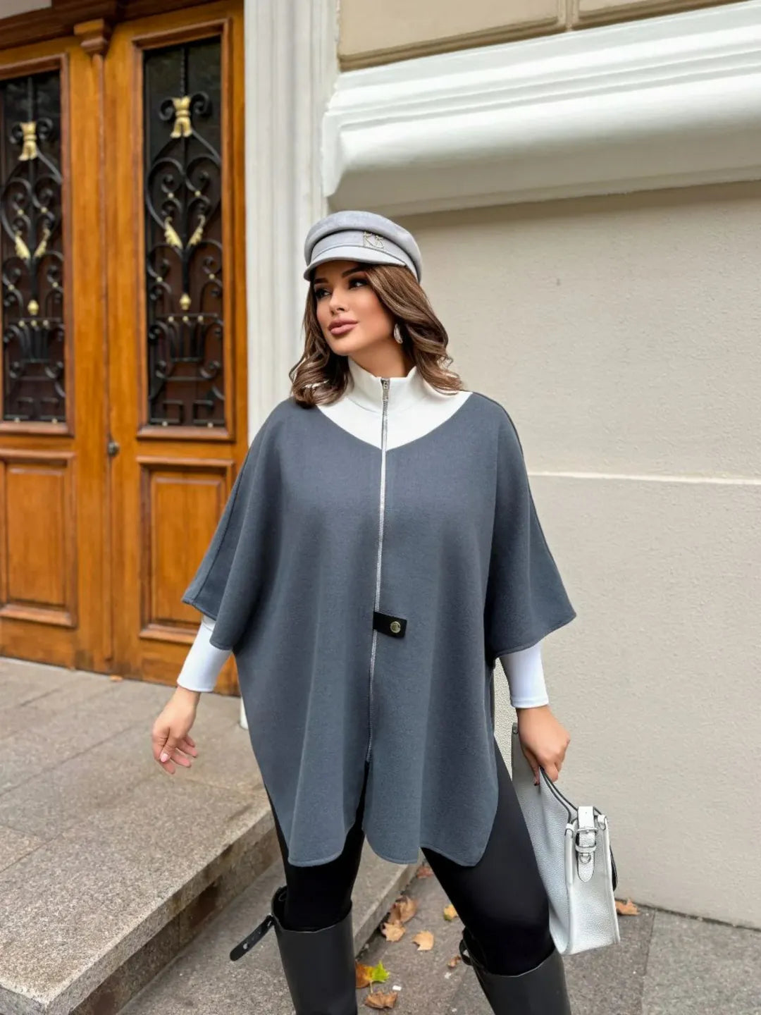 Veste Décontractée à Col Montant