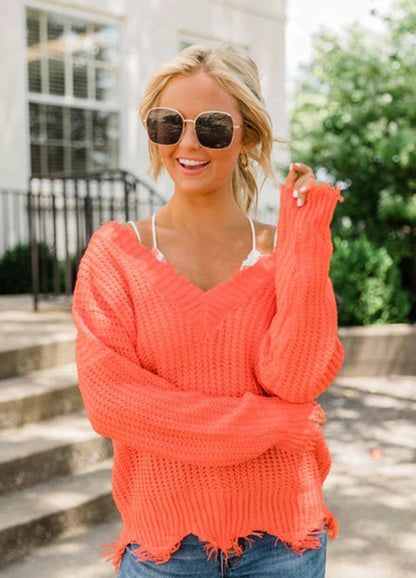 pull ample à col en V.