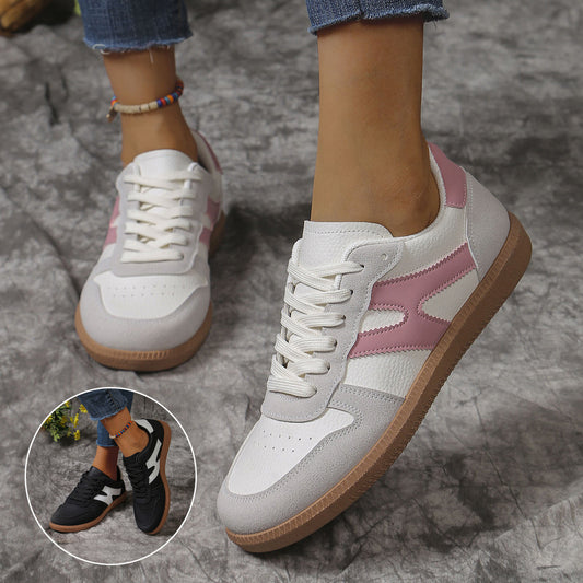 Chaussures plates à lacets color block