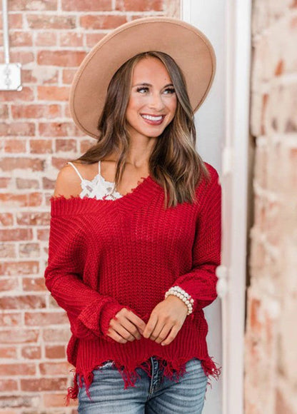 pull ample à col en V.