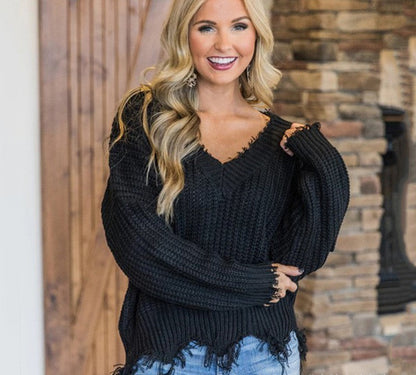 pull ample à col en V.