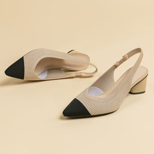 Sandales à talons épais et bout fermé
