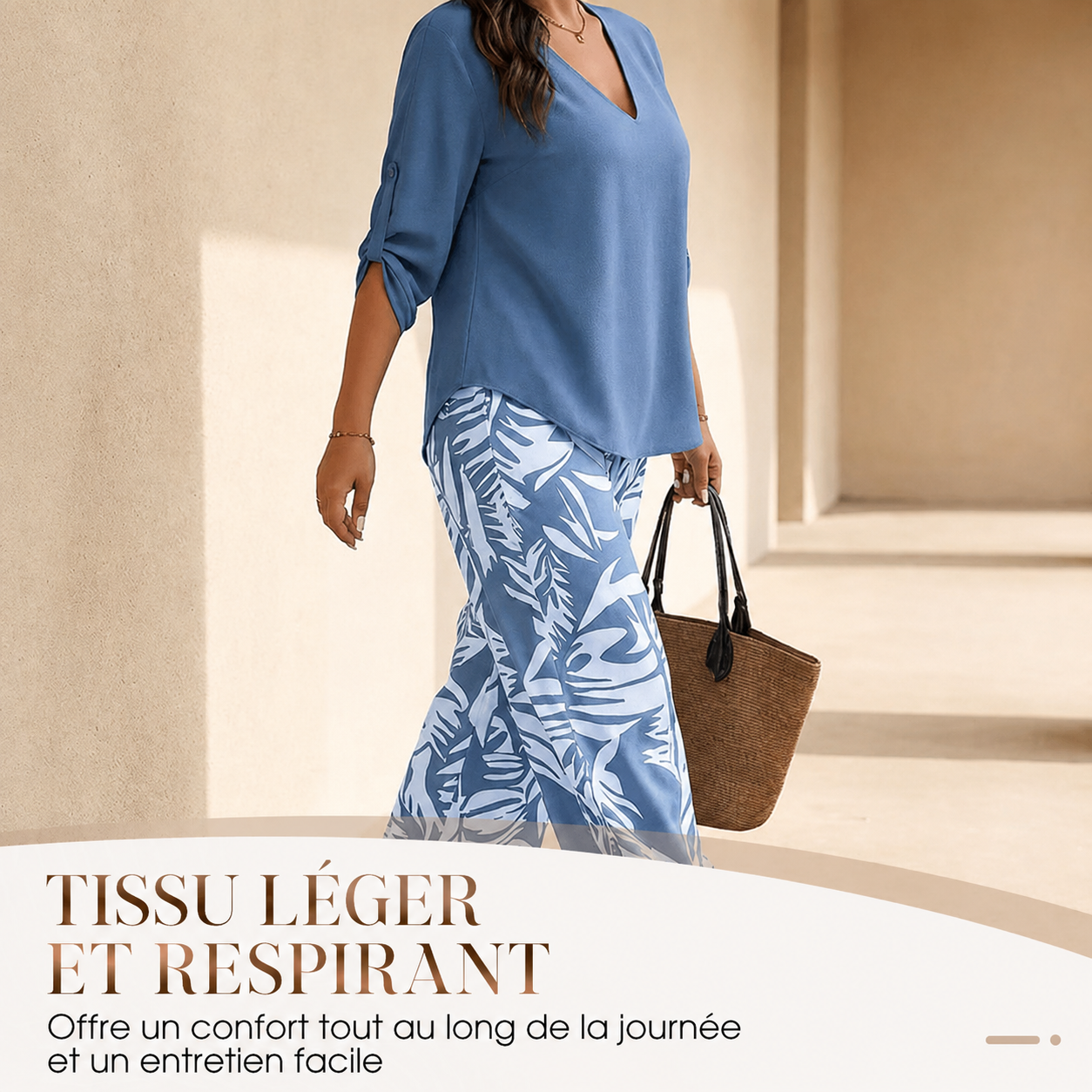 Ensemble Deux Pièces Fluide Chic Femme