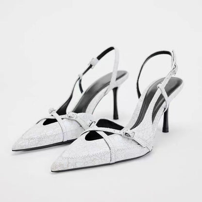 Sandales à talons boucle croisée