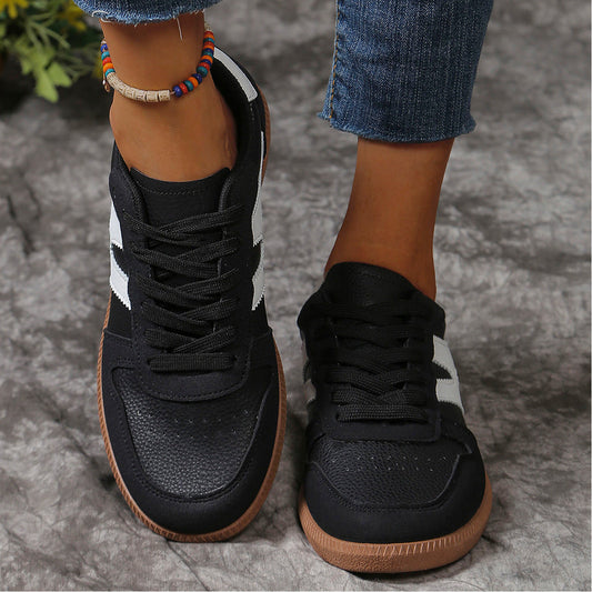 Chaussures plates à lacets color block